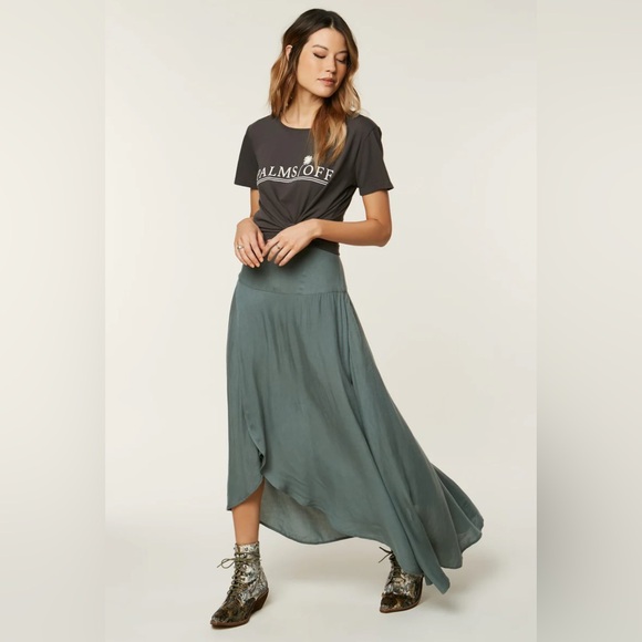 O'Neill Dresses & Skirts - O’Neill Ambrosia High Low Maxi Skirt Sage Green Boho Resort Festival XS NWT